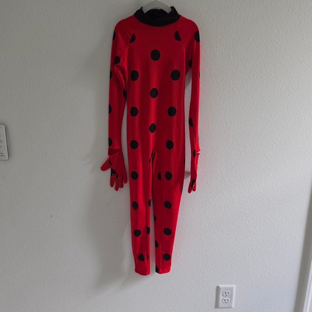 Miraculous Ladybug Red Polka Dot Cosplay Halloween Jumpsuit Womens Small